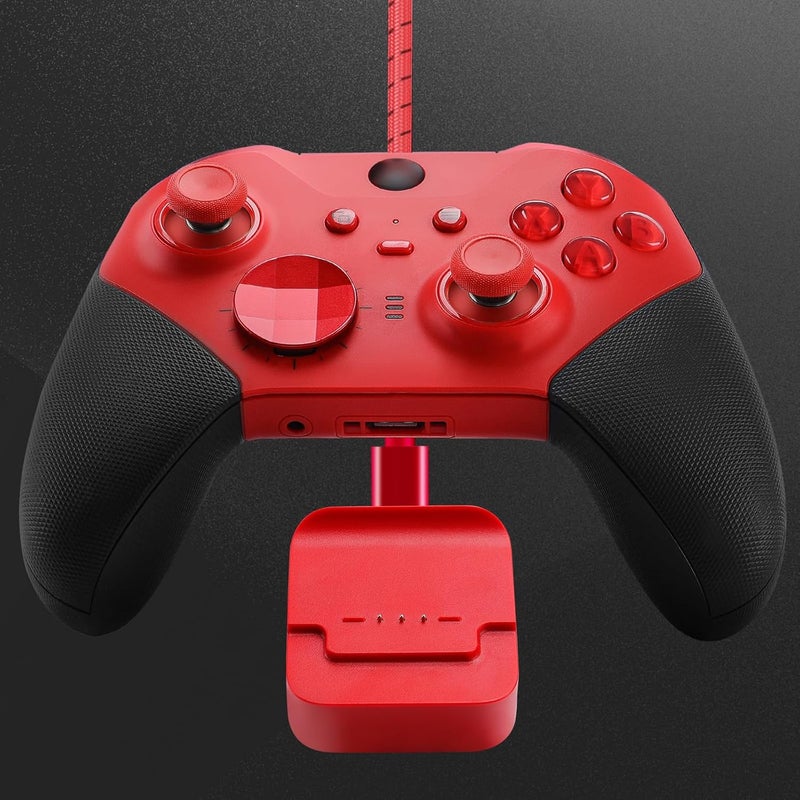 VANPARK Complete Component Pack for Xbox Elite Controller Series 2 Core，Accessories Include 1 Carrying Case, 1 Charging Dock&Cable, Metal 6 Joysticks, 4 Paddles, 2 D-Pads, 1 Adjustment Tool(Red) - Image 5
